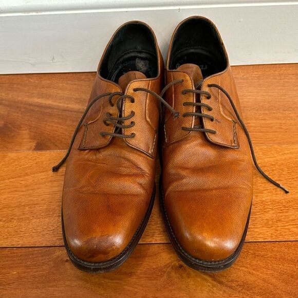 Jil Sander Plain Toe Pebbled Dress Shoes Men's Brown size 8.5 - Picture 1 of 6